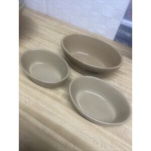 Mason & Cash set of Two Size 3 Brown Glazed Stoneware Oval Pie Dishes 2 Sizes
